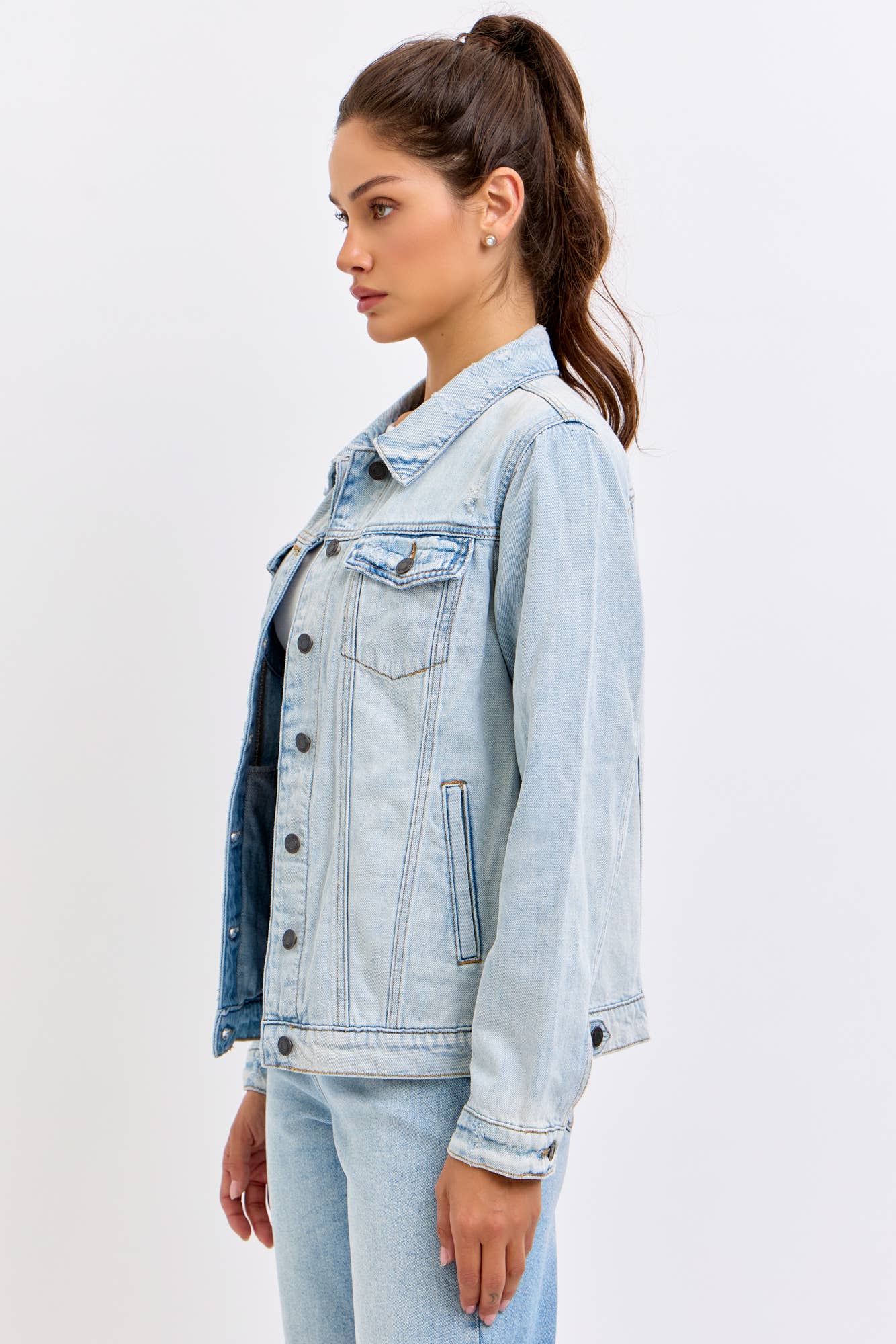 Oversized Classic Denim Cheer Jacket