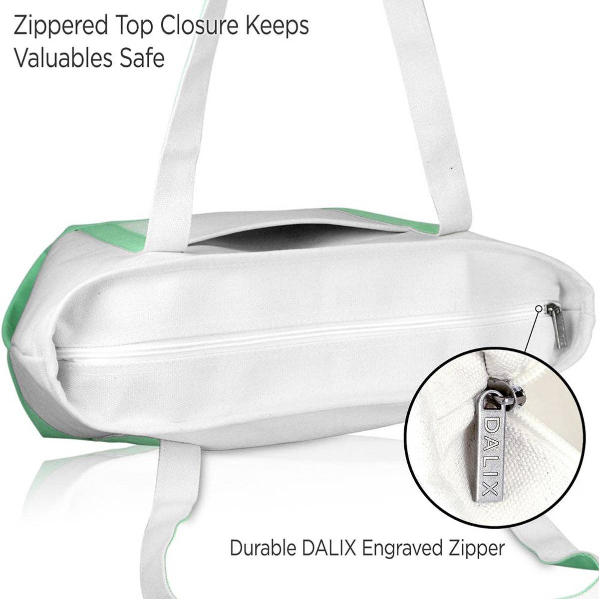 Dalix  Daily Shoulder Tote Bag Premium Cotton Canvas