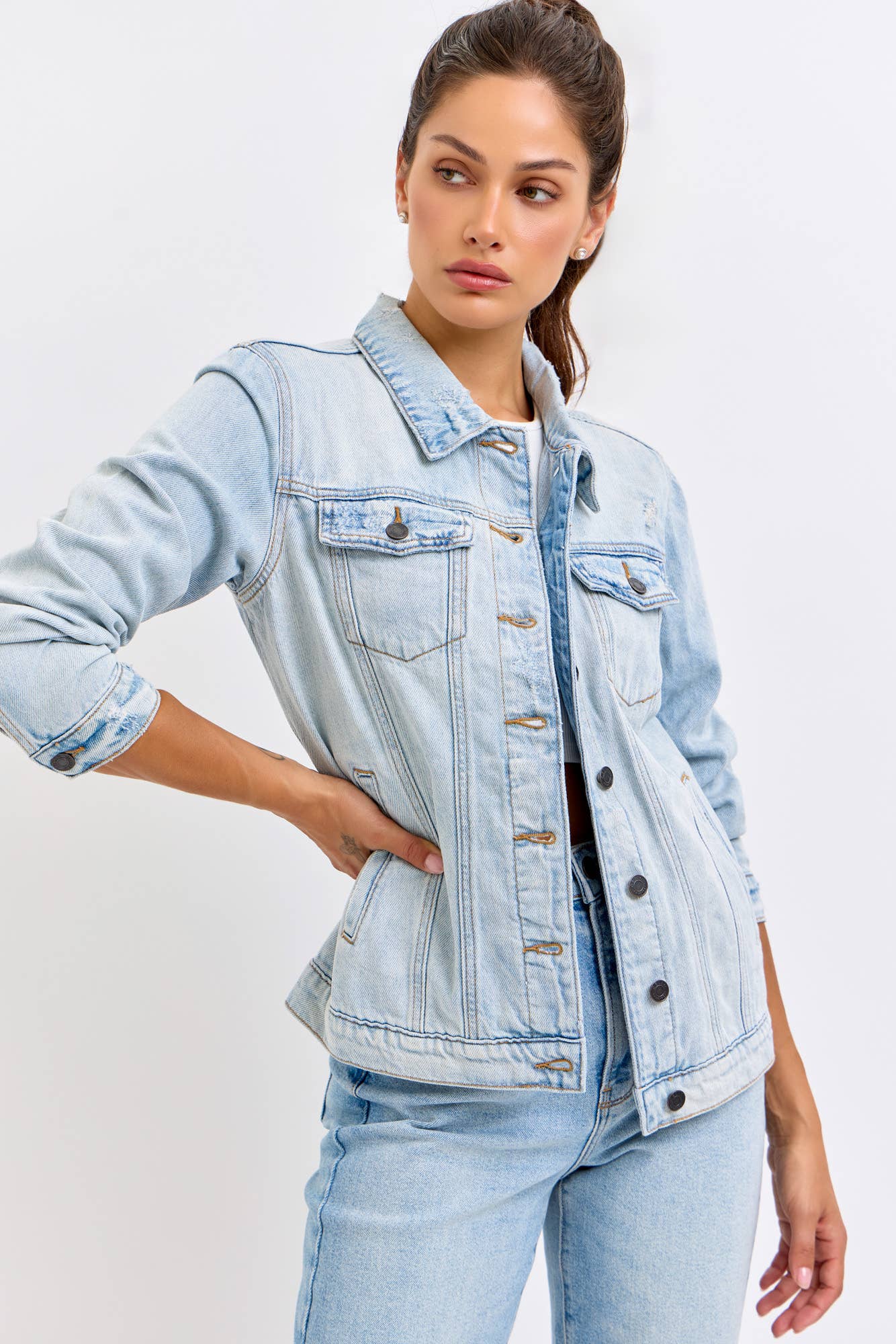 Oversized Classic Denim Cheer Jacket