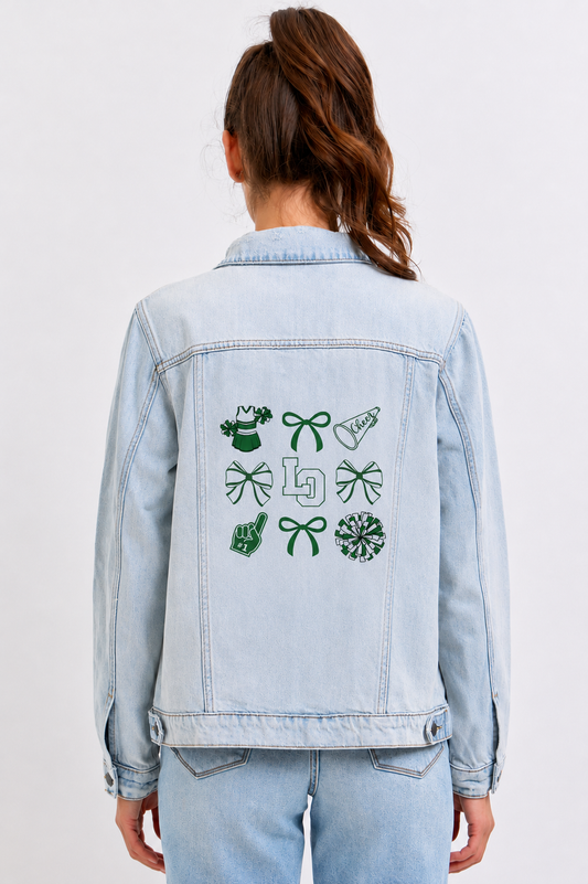 Lake Orion Oversized Classic Denim Cheer Jacket