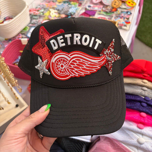 Detroit Red Wings with Glitter Stars