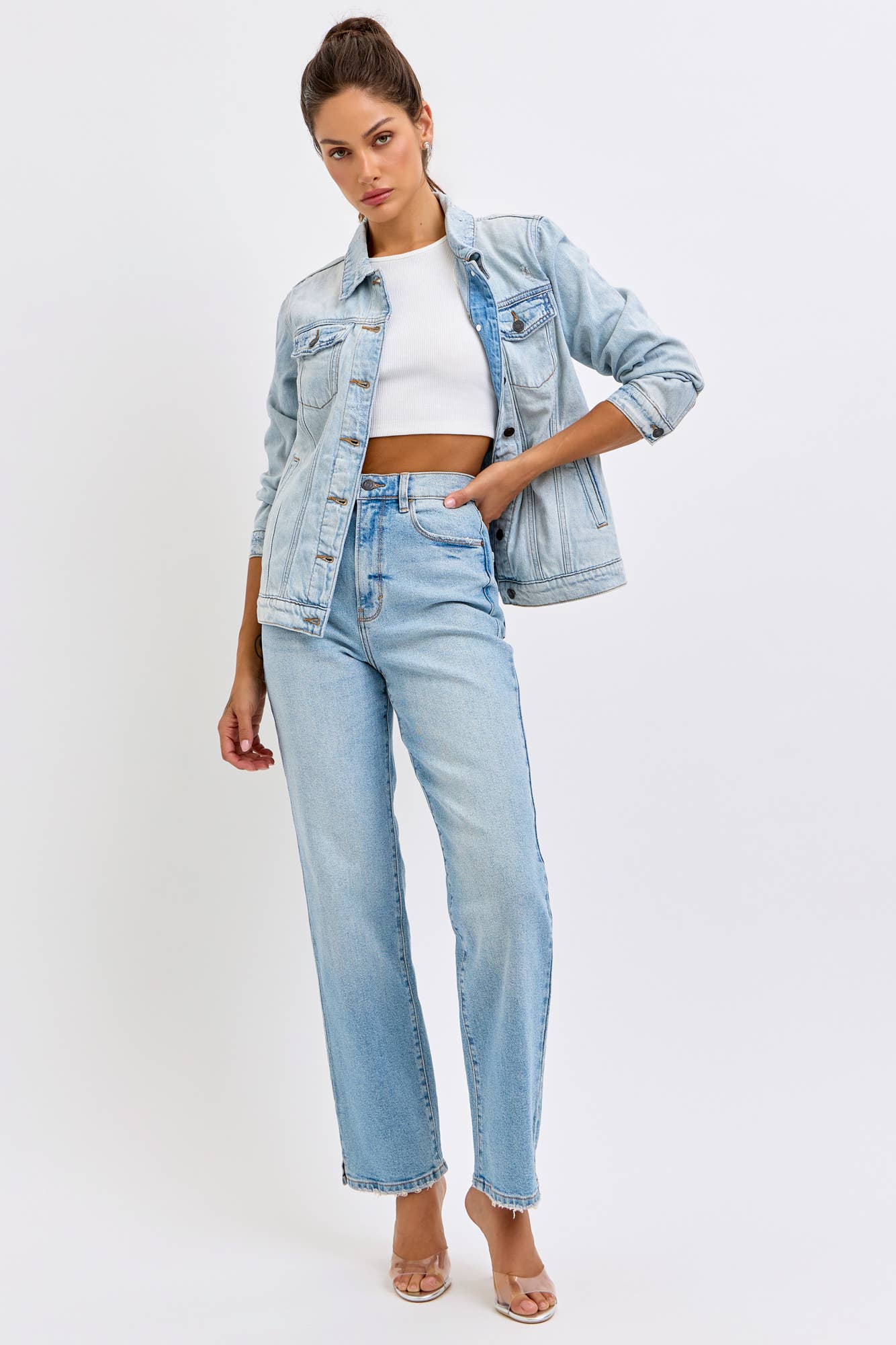 Oversized Classic Denim Cheer Jacket