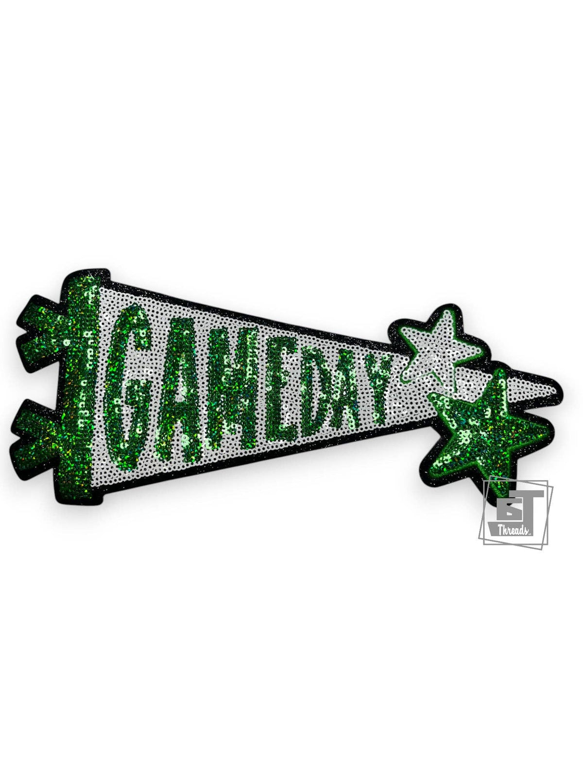 Green Sequin Game Day Pennant....Patches Only