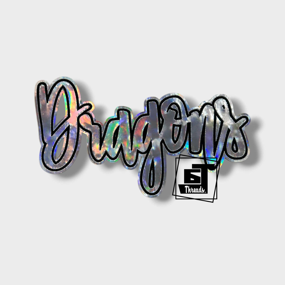 Silver Cursive Metallic Dragons....Patches Only
