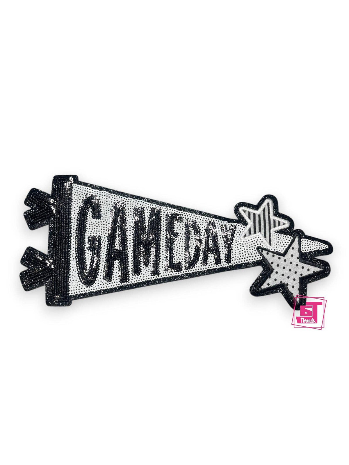 Black Sequin Game Day Pennant....Patches Only